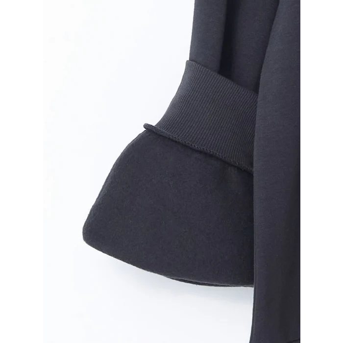 LCW Vision Siyah Bisiklet Yaka Parlak Taşlı Kadın Kalın Sweatshirt