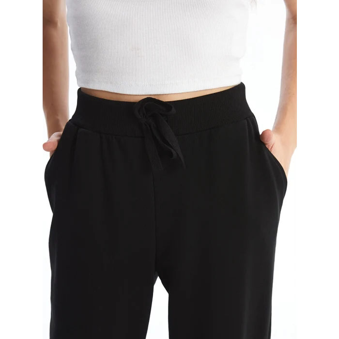 LCW Vision Siyah Kadın Beli Lastikli Düz Jogger Eşofman Altı