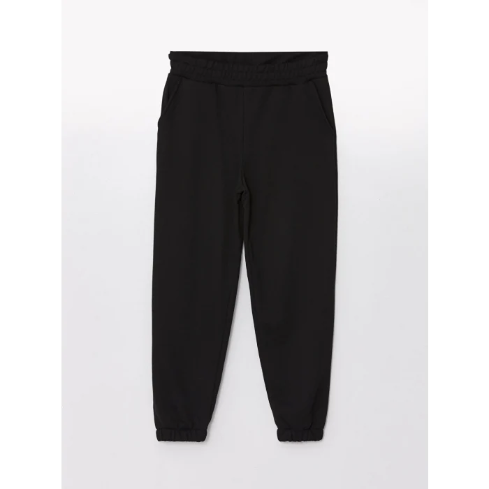 LCW Vision Siyah Kadın Beli Lastikli Düz Jogger Eşofman Altı