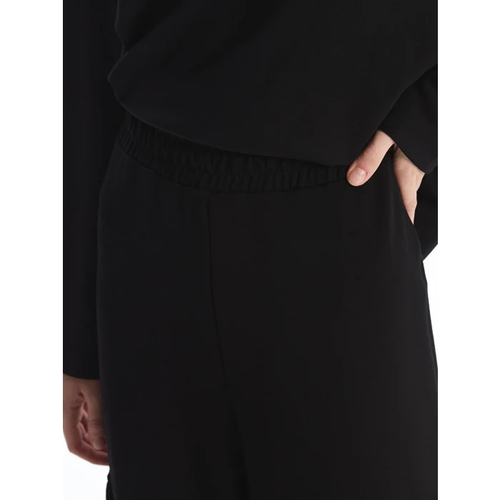 LCW Vision Siyah Kadın Beli Lastikli Düz Jogger Eşofman Altı