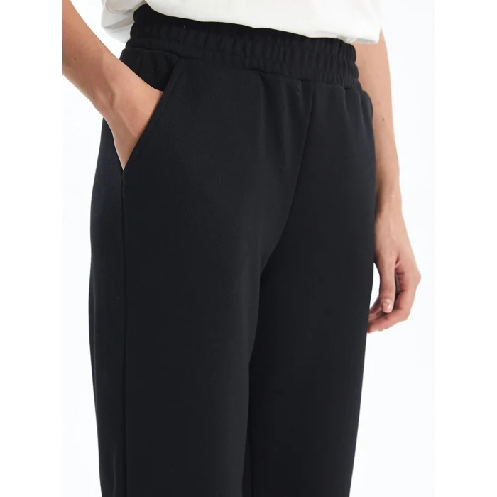 LCW Vision Siyah Kadın Beli Lastikli Düz Jogger Eşofman Altı