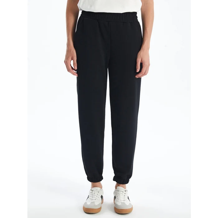 LCW Vision Siyah Kadın Beli Lastikli Düz Jogger Eşofman Altı