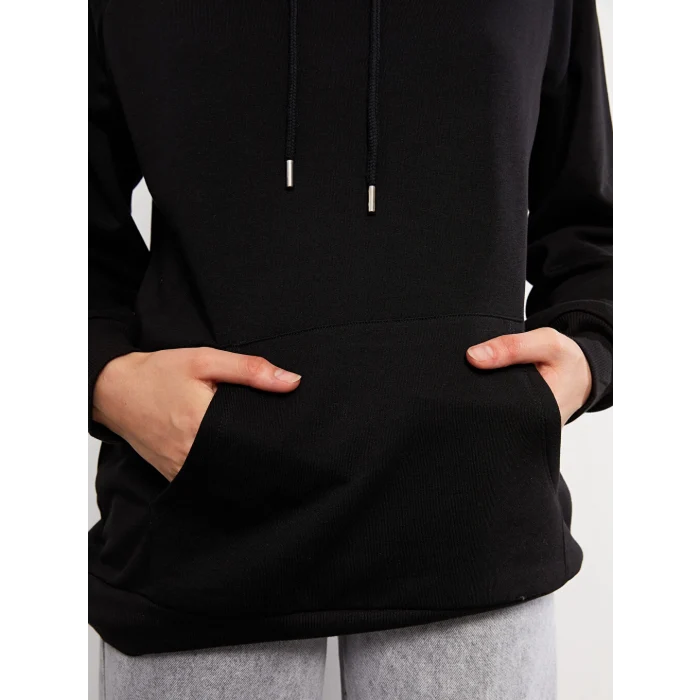 LCW Vision Siyah Kadın Kalın Hoodie