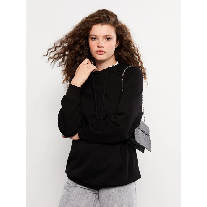 LCW Vision Siyah Kadın Kalın Hoodie