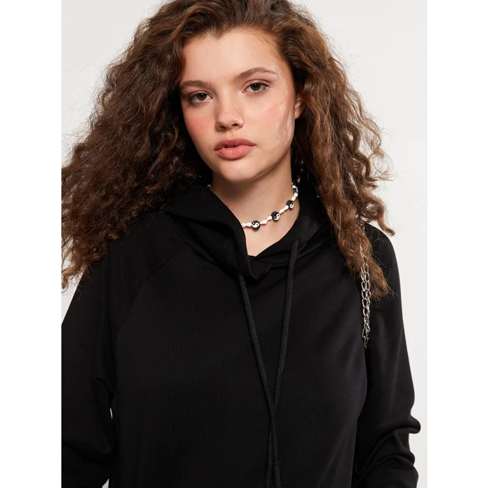 LCW Vision Siyah Kadın Kalın Hoodie