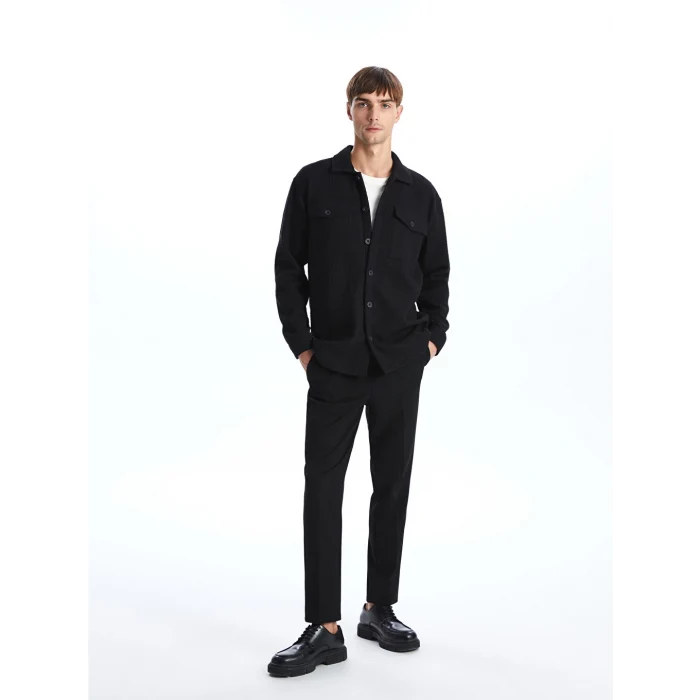 LCW Vision Siyah Regular Fit Uzun Kollu Erkek Gömlek Ceket
