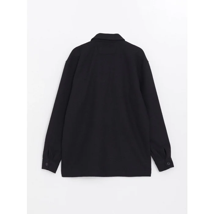 LCW Vision Siyah Regular Fit Uzun Kollu Erkek Gömlek Ceket