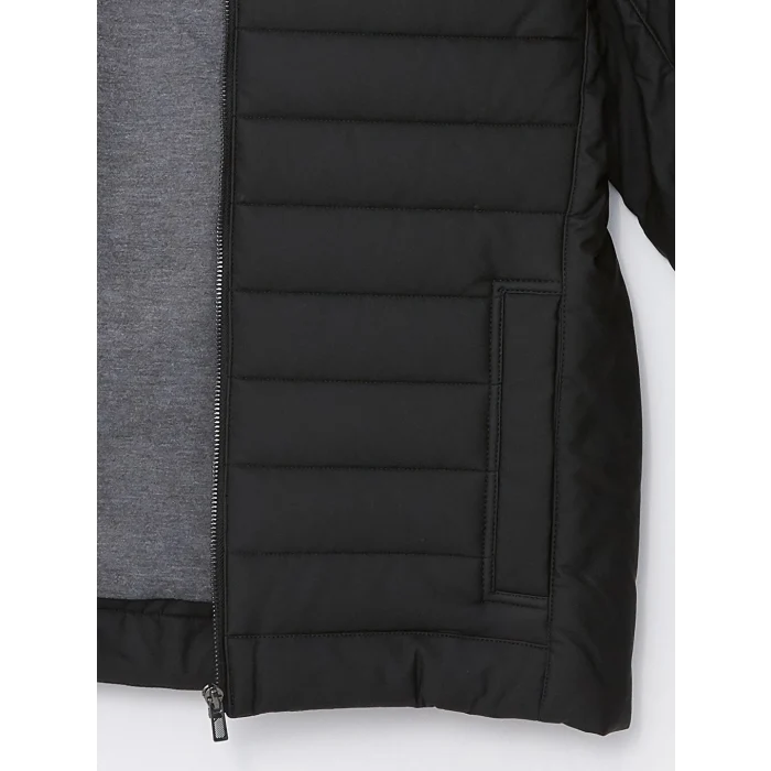 LCW Vision Siyah Slim Fit Dik Yaka Erkek Deri Görünümlü Mont