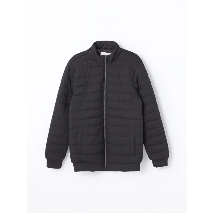 LCW Vision Siyah Slim Fit Dik Yaka Erkek Mont