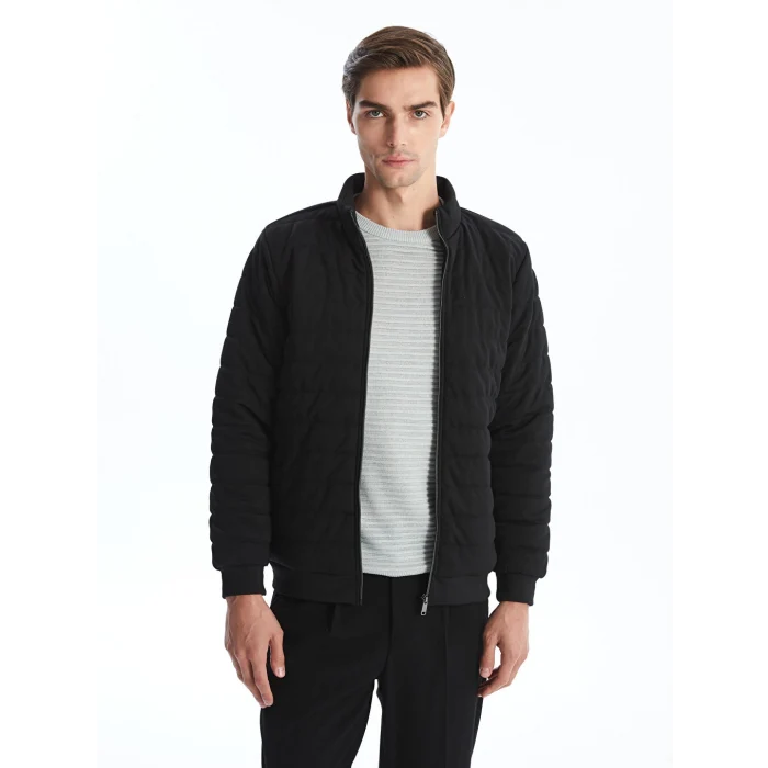 LCW Vision Siyah Slim Fit Dik Yaka Erkek Mont