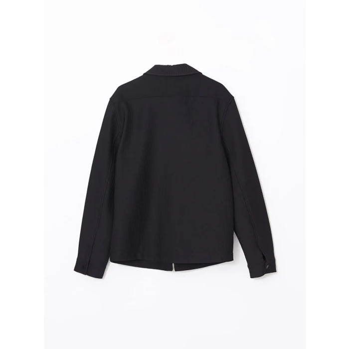 LCW Vision Siyah Slim Fit Gömlek Yaka Erkek Mont