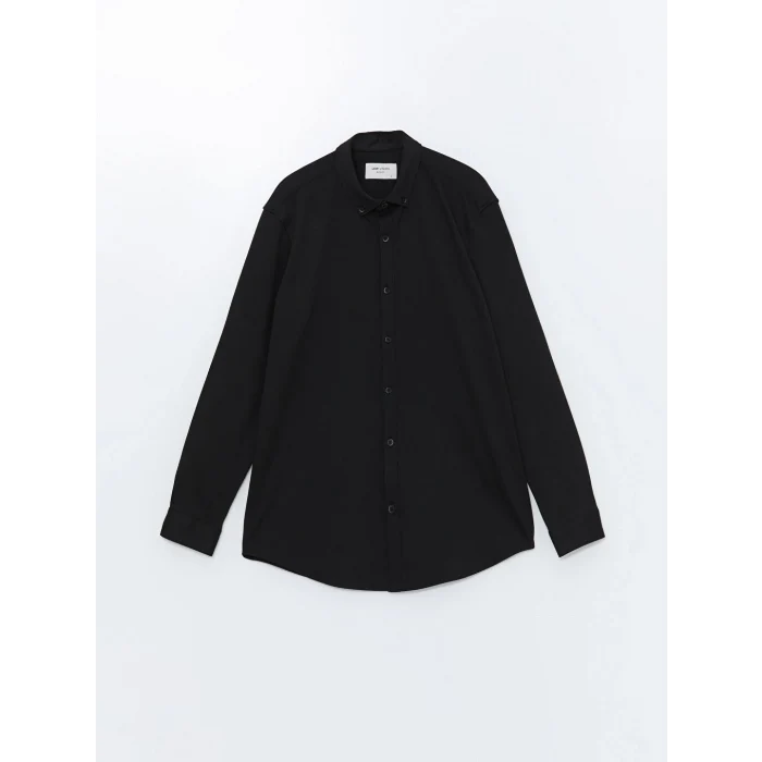 LCW Vision Siyah Slim Fit Uzun Kollu Erkek Gömlek
