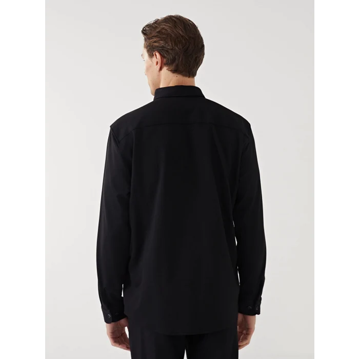LCW Vision Siyah Slim Fit Uzun Kollu Erkek Gömlek