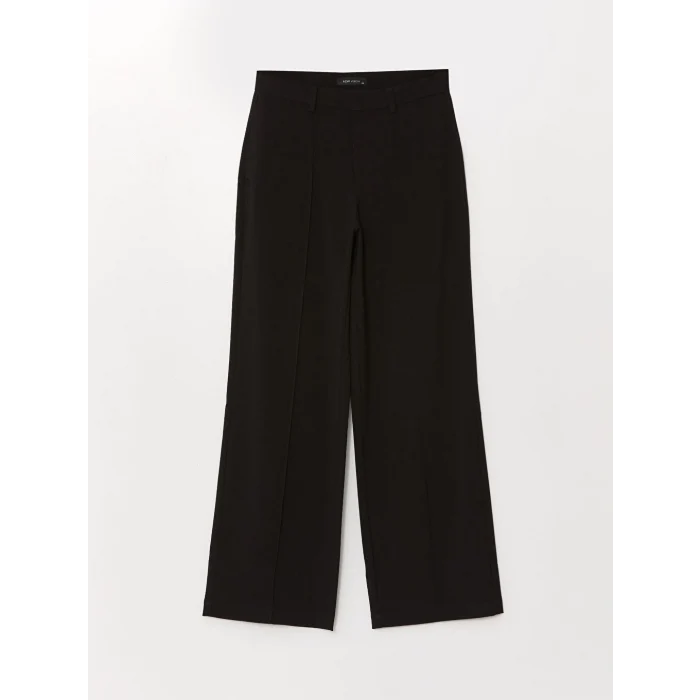 LCW Vision Siyah Standart Fit Düz Geniş Paça Kadın Pantolon