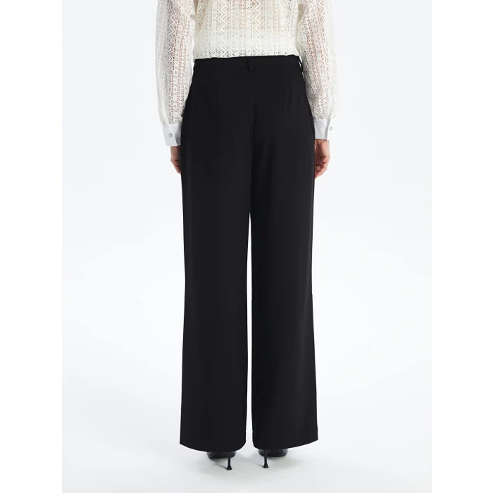 LCW Vision Siyah Standart Fit Düz Geniş Paça Kadın Pantolon
