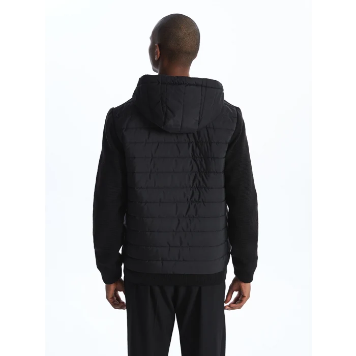 LCW Vision Siyah Standart Kalıp Kapüşonlu Erkek Triko Hırka