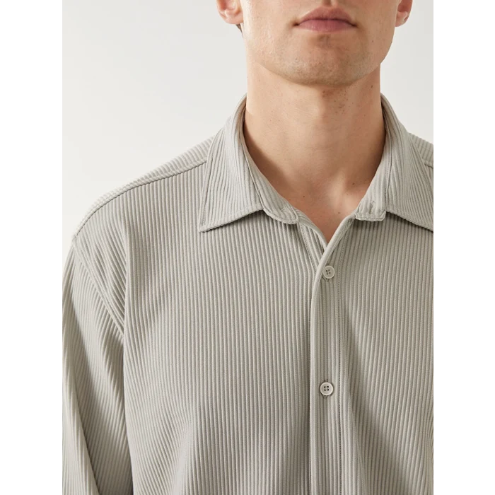 LCW Vision Yeşil Rahat Kalıp Uzun Kollu Erkek Dokulu Gömlek