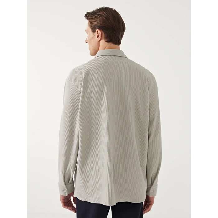 LCW Vision Yeşil Rahat Kalıp Uzun Kollu Erkek Dokulu Gömlek