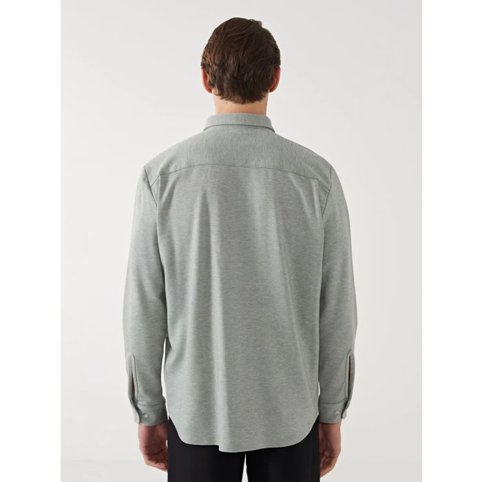 LCW Vision Yeşil Slim Fit Uzun Kollu Erkek Gömlek