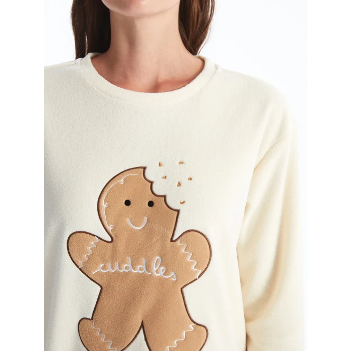 LCW Young Kırmızı Bisiklet Yaka Yılbaşı Temalı Kadın Pijama Takımı