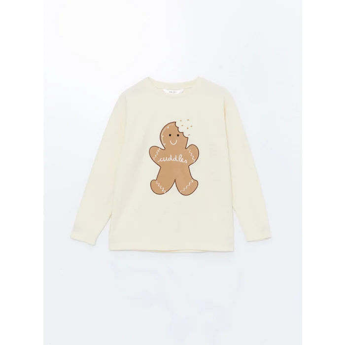 LCW Young Kırmızı Bisiklet Yaka Yılbaşı Temalı Kadın Pijama Takımı