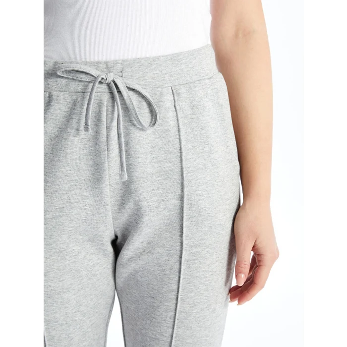 LCWAIKIKI Basic Gri Kadın Beli Lastikli Düz Eşofman Altı