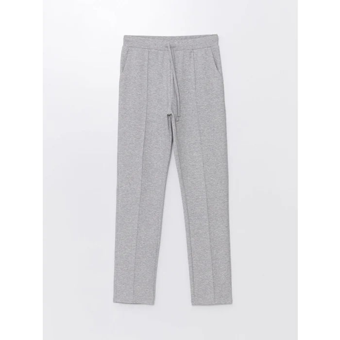 LCWAIKIKI Basic Gri Kadın Beli Lastikli Düz Eşofman Altı