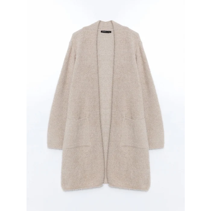 LCWAIKIKI Basic Pembe Şal Yaka Kadın Pelüş Triko Hırka