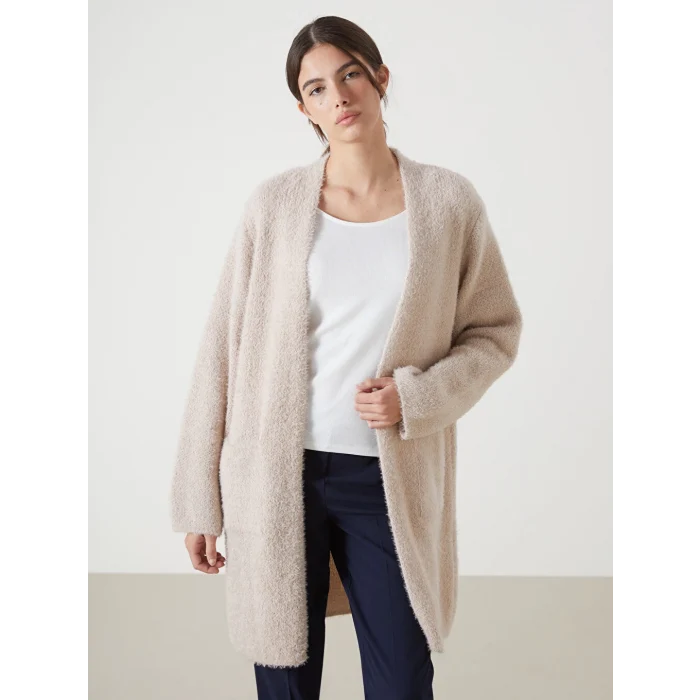 LCWAIKIKI Basic Pembe Şal Yaka Kadın Pelüş Triko Hırka