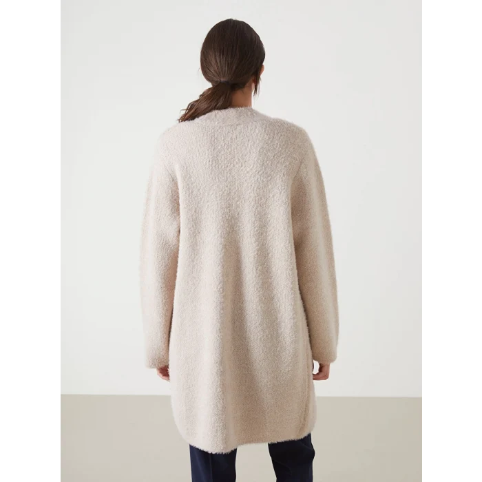 LCWAIKIKI Basic Pembe Şal Yaka Kadın Pelüş Triko Hırka