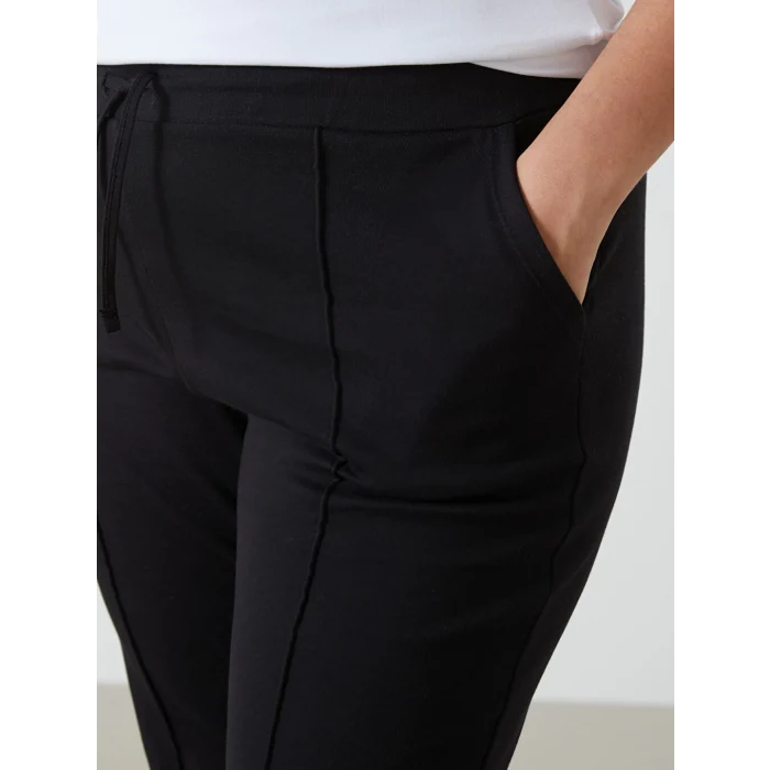 LCWAIKIKI Basic Siyah Kadın Beli Lastikli Düz Eşofman Altı