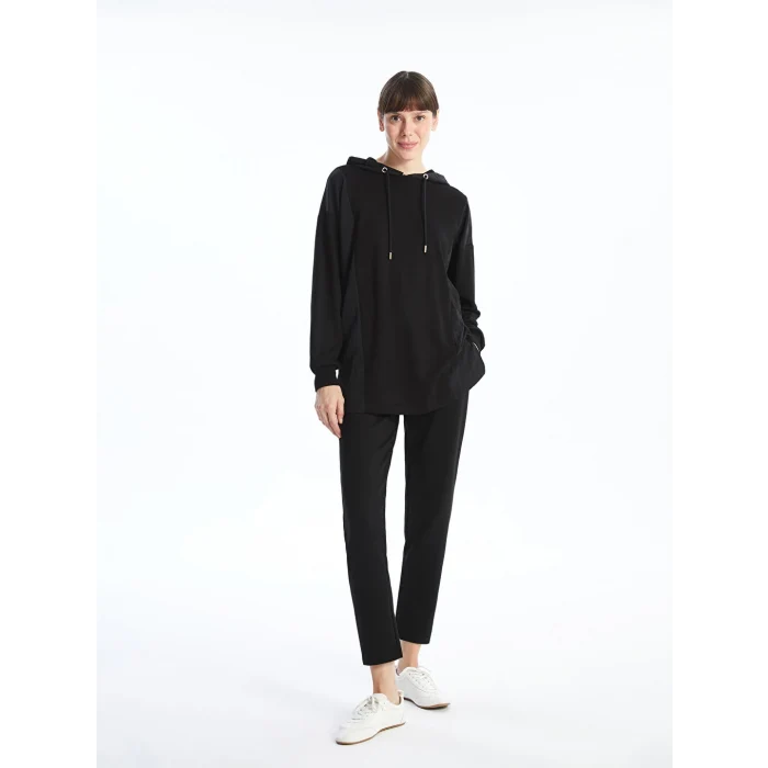 LCWAIKIKI Basic Siyah Kadın Beli Lastikli Düz Eşofman Altı