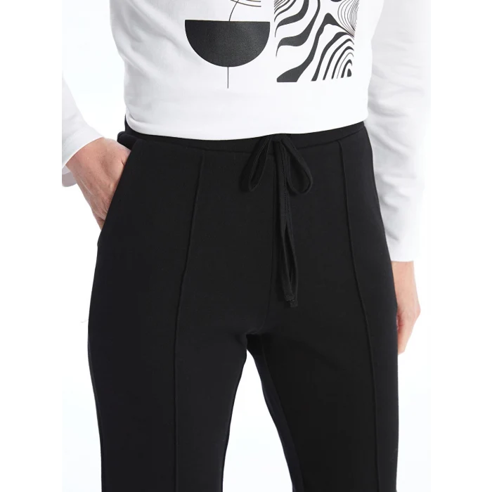 LCWAIKIKI Basic Siyah Kadın Beli Lastikli Düz Eşofman Altı