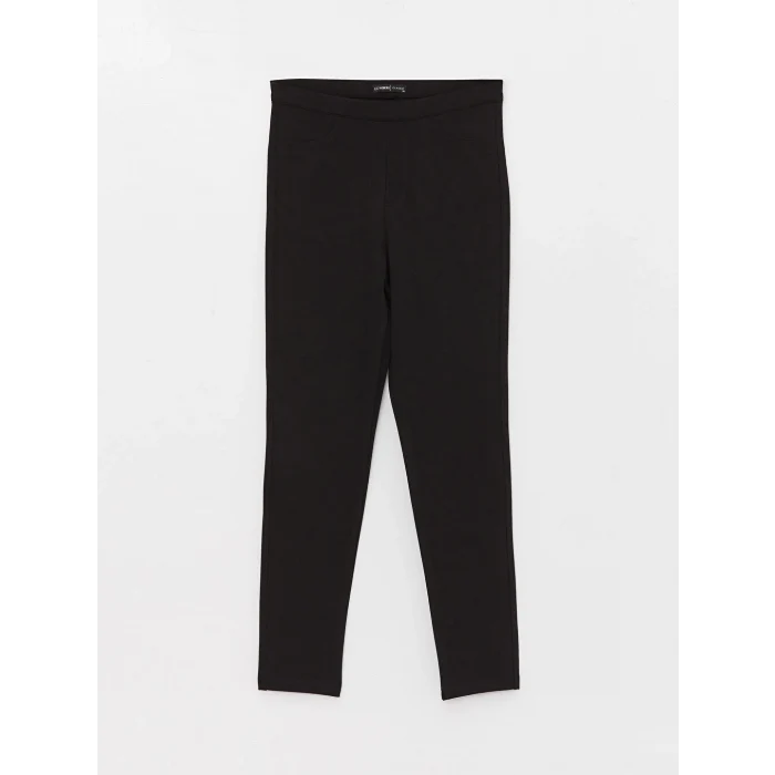 LCWAIKIKI Basic Siyah Kadın Beli Lastikli Düz Tayt