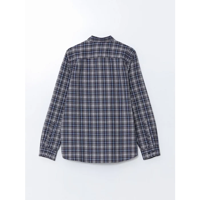 LCWAIKIKI Classic Lacivert Regular Fit Uzun Kollu Ekose Erkek Gömlek
