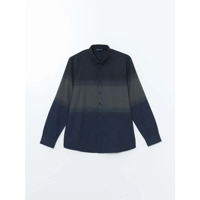 LCWAIKIKI Classic Lacivert Regular Fit Uzun Kollu Gabardin Erkek Gömlek