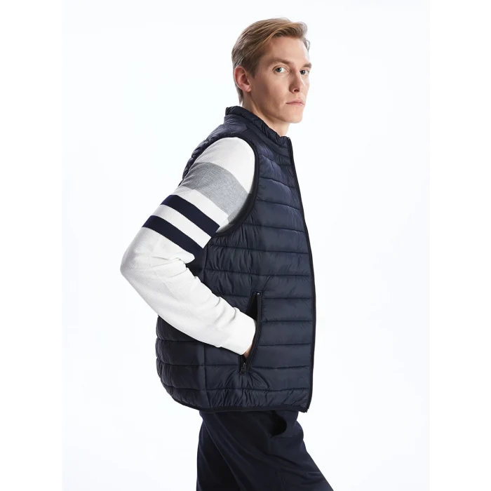 LCWAIKIKI Classic Lacivert Standart Kalıp Dik Yaka Erkek Yelek