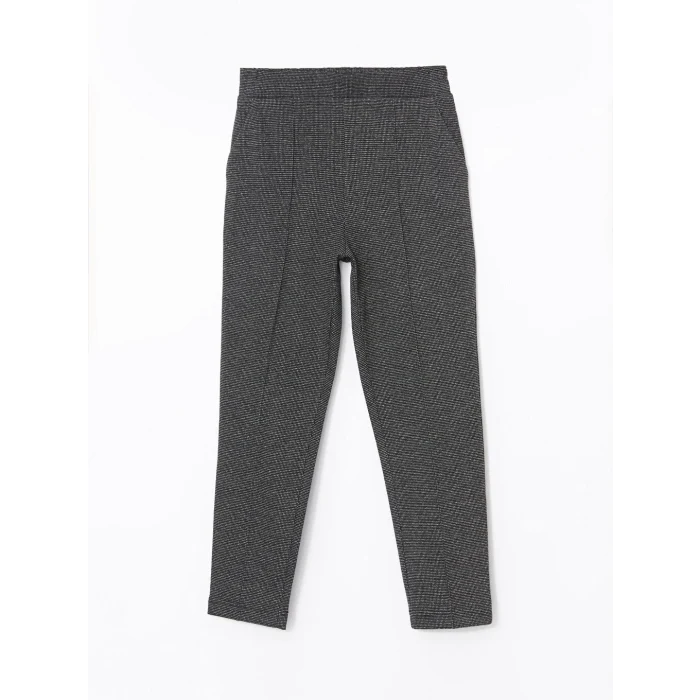 LCWAIKIKI Classic Siyah Beli Lastikli Ekose Kadın Pantolon