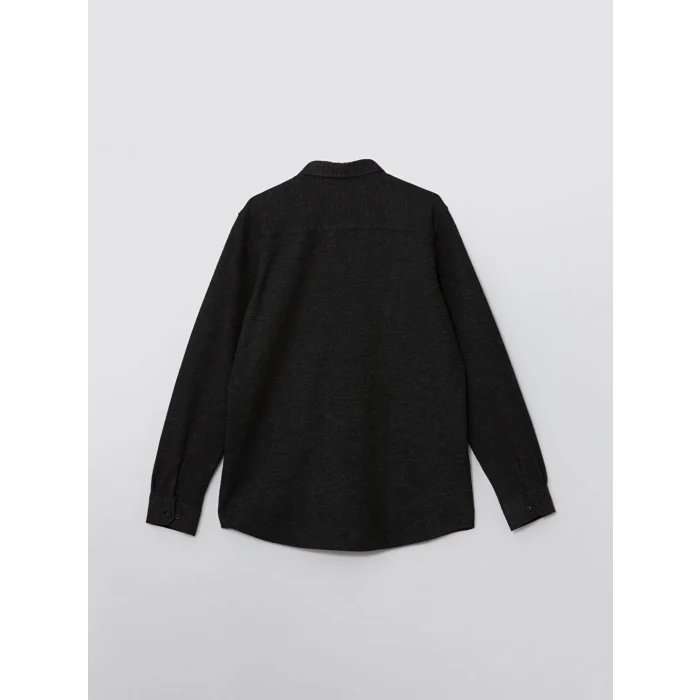 LCWAIKIKI Classic Siyah Regular Fit Uzun Kollu Gabardin Erkek Gömlek