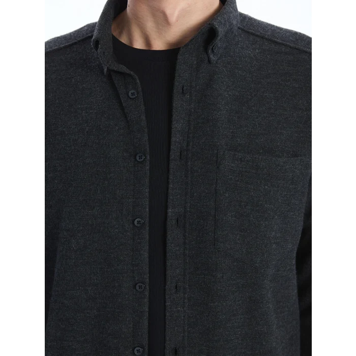 LCWAIKIKI Classic Siyah Regular Fit Uzun Kollu Gabardin Erkek Gömlek