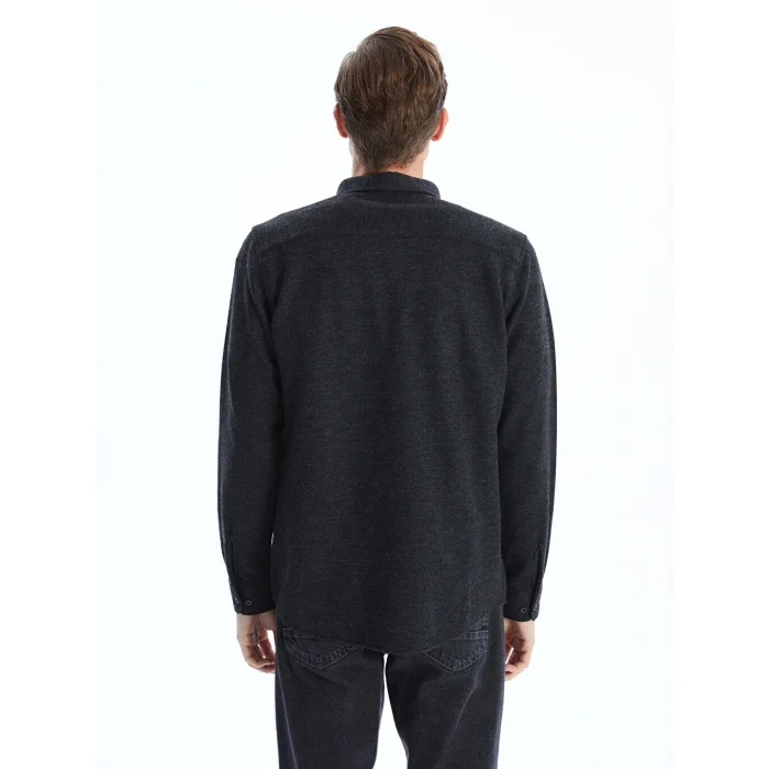 LCWAIKIKI Classic Siyah Regular Fit Uzun Kollu Gabardin Erkek Gömlek