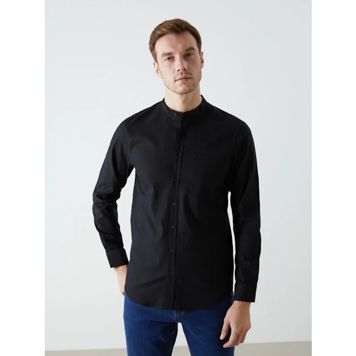 LCWAIKIKI Classic Siyah Regular Fit Uzun Kollu Oxford Erkek Gömlek