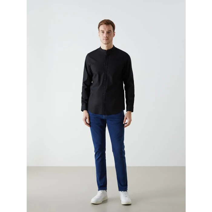 LCWAIKIKI Classic Siyah Regular Fit Uzun Kollu Oxford Erkek Gömlek