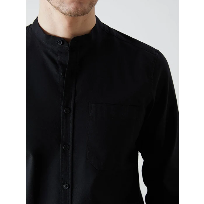 LCWAIKIKI Classic Siyah Regular Fit Uzun Kollu Oxford Erkek Gömlek