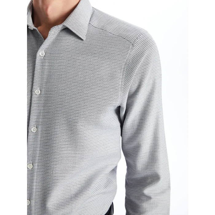LCWAIKIKI Formal Gri Slim Fit Uzun Kollu Erkek Gömlek