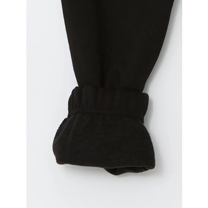 LCW Kids Siyah Beli Lastikli Kız Çocuk Kalın Jogger Eşofman Altı