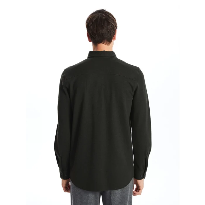 SOUTHBLUE Haki Slim Fit Uzun Kollu Erkek Gömlek