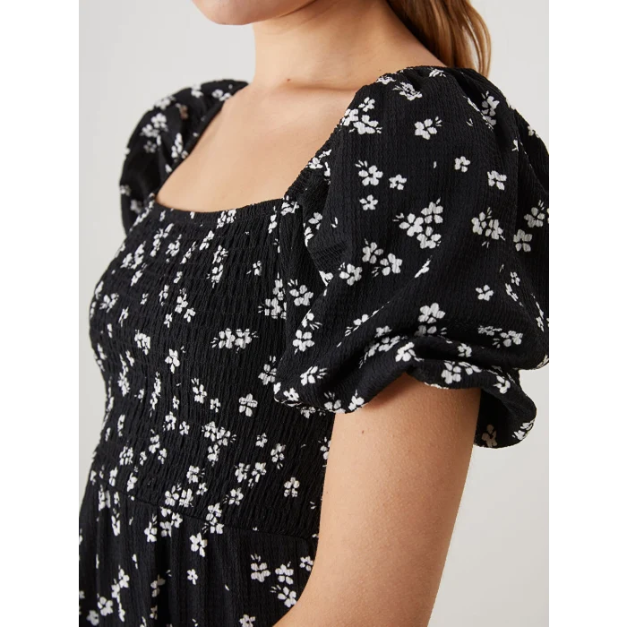 LC WAIKIKI Çiçekli Büzgülü Kadın Elbisesi