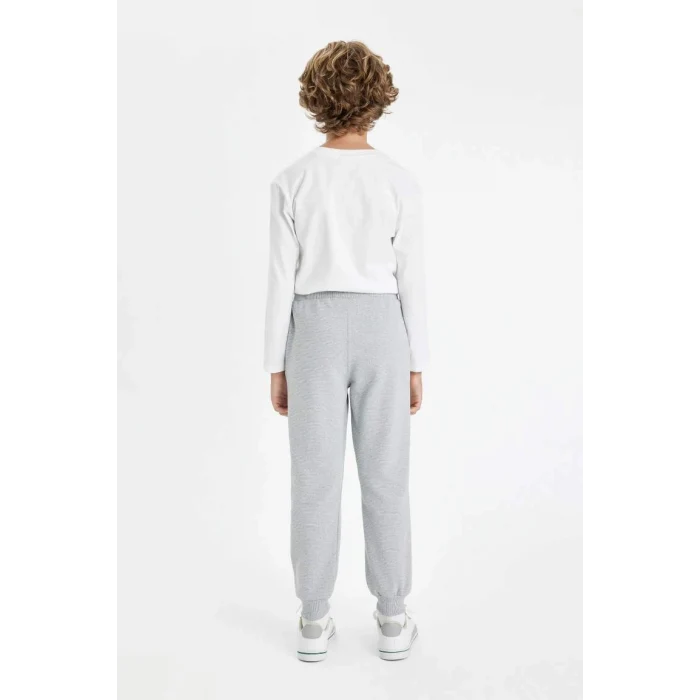 R5970 Gri Beli Paçası Lastikli Cepli Jogger Okul Eşofman Altı