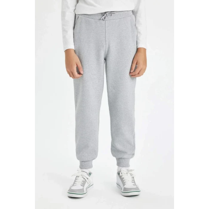 R5970 Gri Beli Paçası Lastikli Cepli Jogger Okul Eşofman Altı